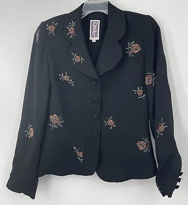 Buy Vintage Zelda Women's Beaded Blazer Jacket Sz 4 • 31.35£