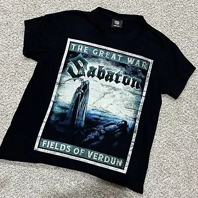 Buy Sabaton T Shirt Medium Black Metal Great War Fields Of Verdum Reaper 2019 • 37.56£