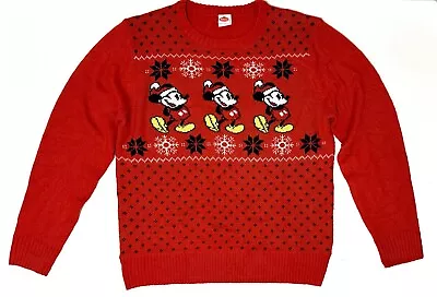 Buy Mens MICKEY MOUSE Santa Ugly Sweater Christmas Disney Size Large • 47.40£