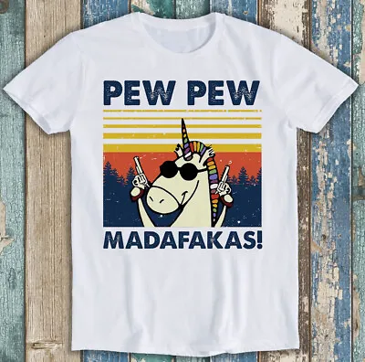 Buy Pew Pew Madafakas Unicorn Joke Best Seller Funny Gift Tee T Shirt M1468 • 6.35£