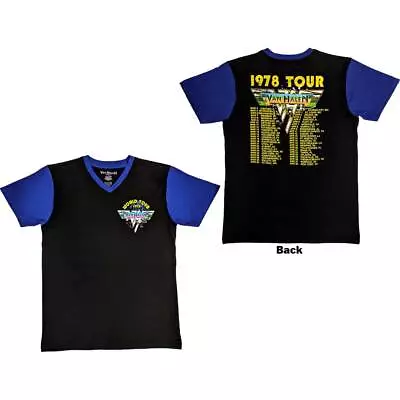 Buy Van Halen Unisex Raglan T-Shirt: 1978 Tour Dates (Back Print) OFFICIAL NEW  • 20.90£