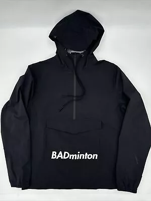 Buy Goretex Black Rainproof Pullover Jacket Hoodie “BADminton” Demos Unisex Large L • 0.99£