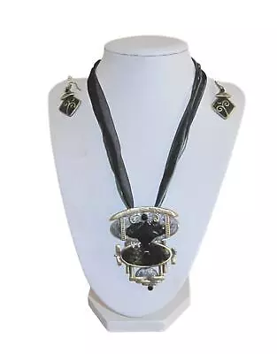 Buy Fashion Jewellery GOTHIC Style Ribbon & Leather Statement Necklace And Earrings • 5.99£