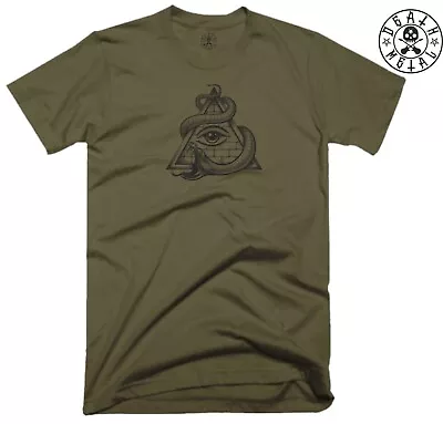 Buy All Seeing Eye T Shirt Music Clothing Rock Pyramid Triangle Illuminati Snake Top • 10.11£
