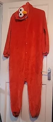Buy Unisex Adult Sesame Elmo All In 1 Pyjama Fancy Dress UK 46 Chest • 15£