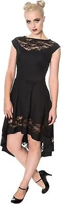 Buy Hidden Valley Dress Banned Apparel 4XL 22 Goth Black Dip Hem Lace Goth Alt • 17.99£