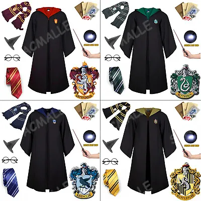 Buy Book Day Costume Hogwarts Harry Potter Gryffindor Robe Cloak Wand Scarf + Tie • 8.59£
