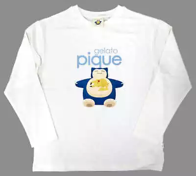 Buy T-Shirt B.Pikachu Snorlax Sleep One Point Long White Unisex S-M Size Pokemon Mee • 122.18£