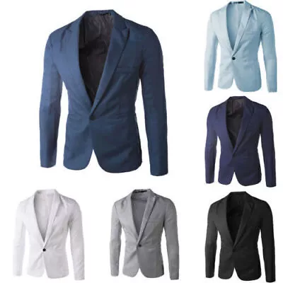 Buy Mens Slim Fit Formal Blazer Suit Work Business Smart Coat Jacket Casual Outwear • 20.29£