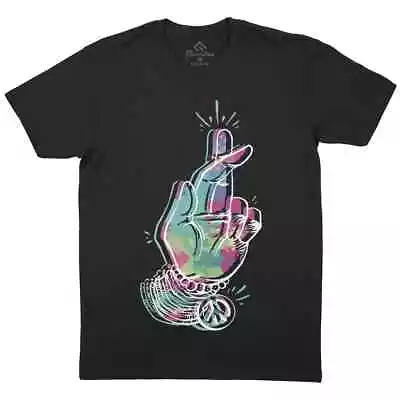 Buy Hand Sign Mens T-Shirt Art Peace Confused Fingers Abstract Hippie Boho P196 • 11.99£