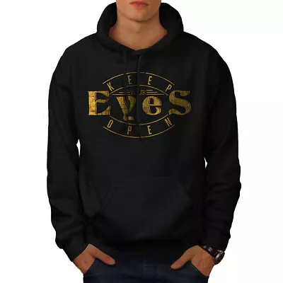 Buy Wellcoda Keep Eyes Open Slogan Mens Hoodie, Watch Casual Hooded Sweatshirt • 31.99£
