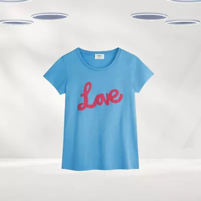 Buy Ex Hush Women’s Short Sleeve Funky Love T-shirt In Blue (Defect) • 12.50£