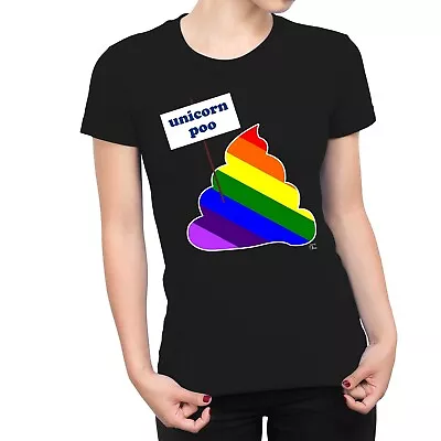 Buy 1Tee Womens Unicorn Colourful Poo T-Shirt • 7.99£