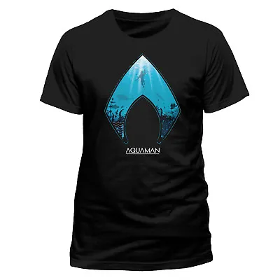 Buy Dc Comics Aquaman Movie - Under Water Symbol / Logo Black T-shirt • 12.99£