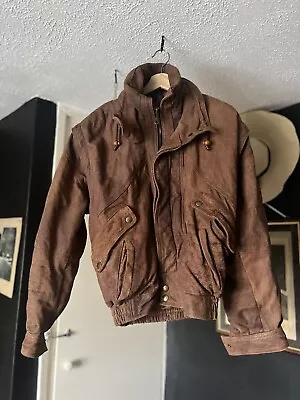 Buy Vintage Jean Forester Leather Bomber Jacket • 0.99£