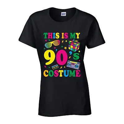 Buy This Is My 90s Costume T Shirt 1990s Fancy Dress 90's Party Gig Women Top Gift • 9.99£