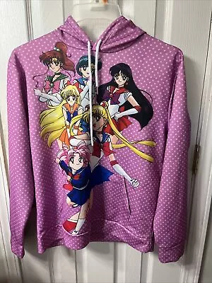 Buy Sailor Moon Graphic Hoodie Hooded Sweatshirt Womens Junior Size Medium Anime • 16.54£