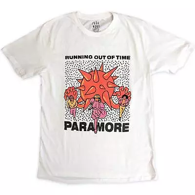 Buy Paramore T-Shirt Running Out Of Time Band Official White New • 15.95£