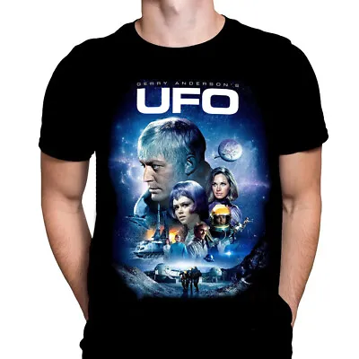 Buy UFO 70's TV SHOW - Black T-Shirt - Sizes S - 5XL -Sci-Fi, Aliens, 70's TV • 21.95£