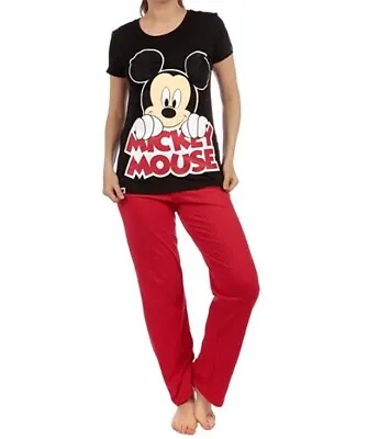 Buy Women's Mickey Mouse Pyjamas Short Sleeves Nightwear Cotton PJ Sets Sleepwear  S • 11.99£