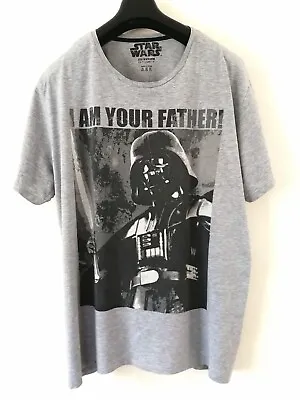 Buy STAR WARS Darth Vader  I AM YOUR FATHER  Grey T SHIRT Part Cotton Size XXL • 4.99£