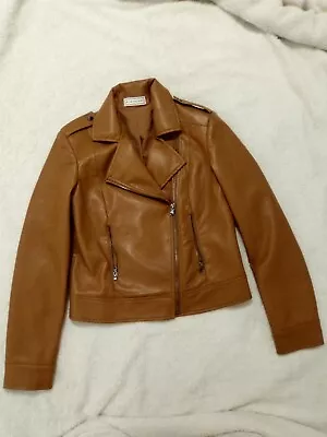 Buy Women’s Elie Tahari Brown Faux Leather Jacket Size S • 51.31£