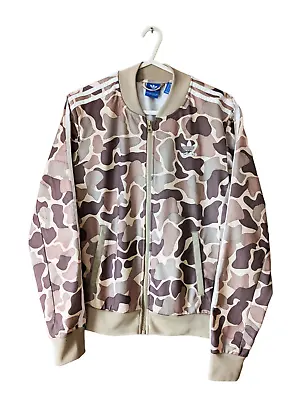 Buy Adidas Originals Track Jacket Womens Size 10 Camouflage Pattern Full Zip CV7116 • 24.99£