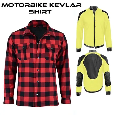 Buy Motorcycle Shirt Motorbike Ce Armour Lined Mens Lumberjack Jacket Protection UK • 49.99£