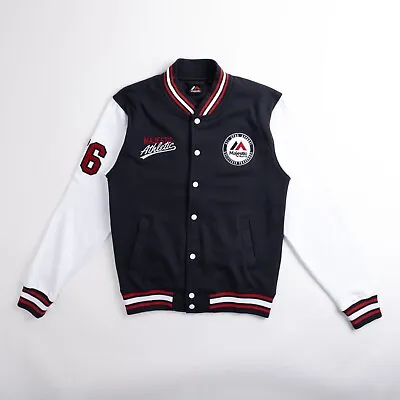 Buy Majestc Athletic Senell Letterman Jacket College Varsity  A6MAJ5504NVY012 • 14.99£