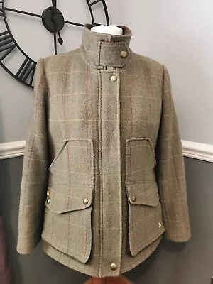 Buy JOULES Field Jacket Coat Country Herringbone Check Wool Size 16 £249.00 Ret • 51£