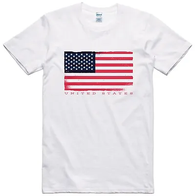 Buy USA Flag T Shirt Vintage Style Logo Cotton Tee • 8.99£