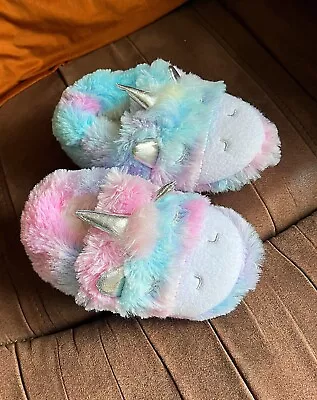 Buy Brand New Without Tags Rainbow Unicorn Slippers 8/9 Kids • 4.99£