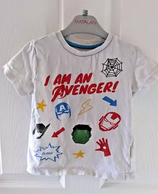 Buy Marvel Avengers White T-shirt Age 2-3 Years • 0.50£