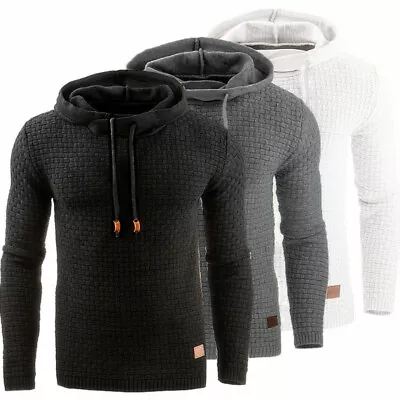 Buy New Mens Casual Tops Hoodie Pullover Sweatshirt Fleece Top Plain Hoody Jumper • 7.25£