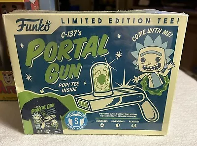Buy Funko Pop Rick And Morty Portal Gun T-Shirt Size Small Blue Gamestop EXCLUSIVE • 14.11£