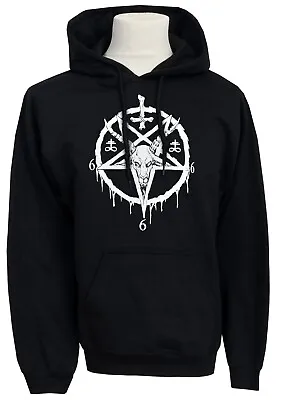 Buy Unisex Baphomet Hoodie Pentagram Leviathan Cross Satanic 666 Gothic • 34.50£