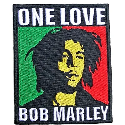 Buy BOB MARLEY Iron-On Woven Patch: One Love & Face: Official Licenced Merch Gift • 4.30£