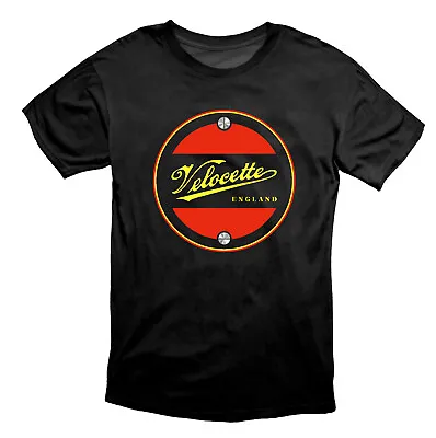 Buy Velocette England Vintage Style Motorcycle T Shirt Black - Red - Yellow • 19.49£