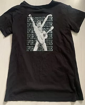 Buy Official Freddie Mercury Merch Black Print T-Shirt Size 10/12 • 18.99£