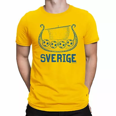 Buy Mens SVERGIE SWEDEN T-Shirt Organic Viking Football 2022 Euro Swedish World Cup • 8.99£