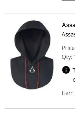 Buy Assassin's Creed Assassin Scarf / Hoodie Hood Attachment Black Assassins • 23£