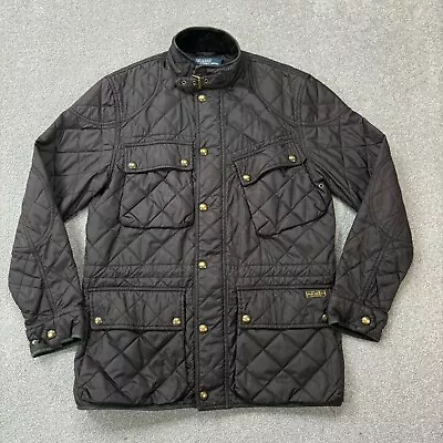 Buy Polo Ralph Lauren Jacket Adult Medium Black Quilted Shooting Corduroy Coat Mens • 59.99£