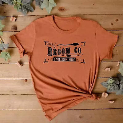 Buy AUTUMN CLOTHING Unisex T Shirt | Salem Witch Broom Co. T Shirt | Halloween • 12.95£