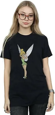 Buy Disney Women's Classic Tinkerbell Boyfriend Fit T-Shirt Black Medium • 9.99£