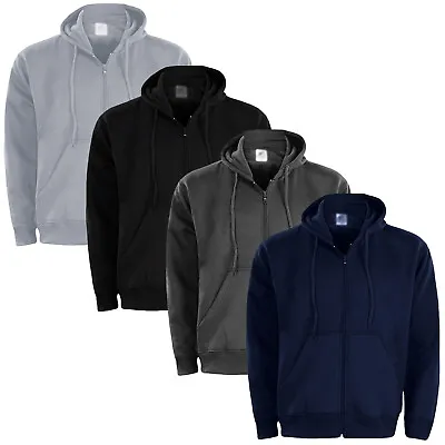Buy Mens Zip Up Hoodie American Fleece Plain Zipper Hoody Sweatshirts Jacket S - 2XL • 12.99£