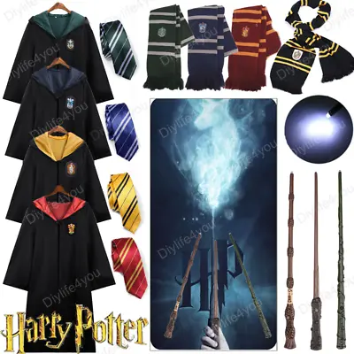 Buy Harry Potter Costume Hermione Gryffindor Robe Cloak Tie Magic Wand Scarf Cosplay • 8.59£