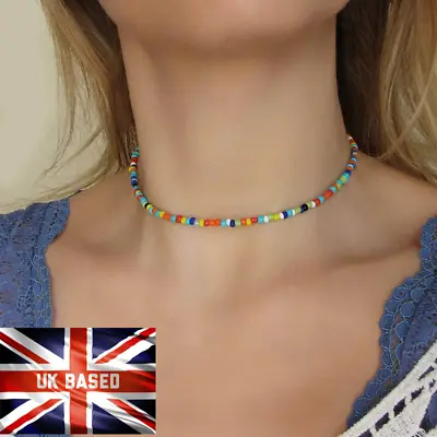 Buy Necklace Choker String Beaded Strand Women Men Jewelry Elegant Cute Gift UK • 3.78£