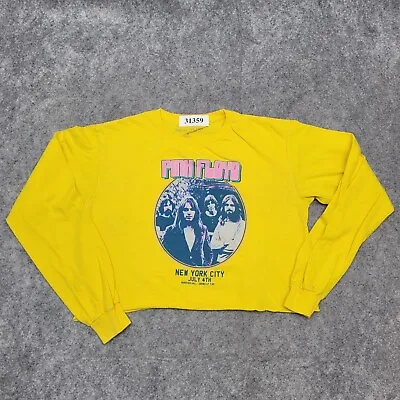 Buy Pink-Floyd Crop-Top Shirt Small Yellow Tour Merch Graphic Tee • 12.28£