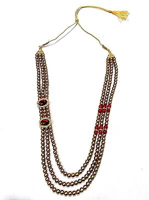 Buy Long Necklace Pearl Jewelry For Men's Groom Wear Stone Dulha Haar Necklace Gift • 53.50£