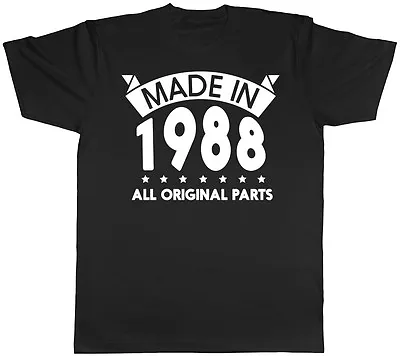 Buy Made In 1988 All Original Parts Birthday Mens Short Sleeve T-Shirt • 8.99£